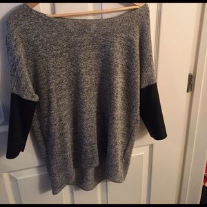 Off the shoulder grey sweater