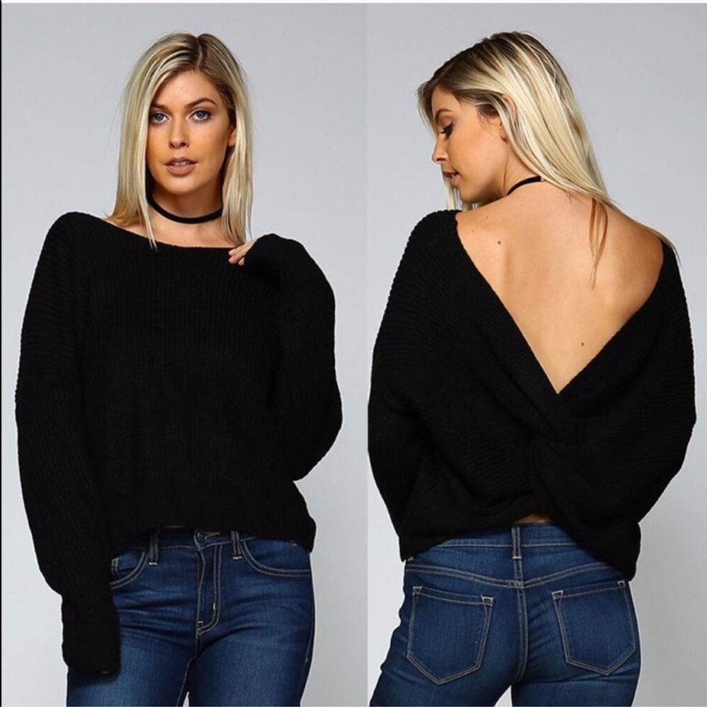 πHILDEE Round Neck Ribbed Sweater - BLACK - Picture 2 of 3