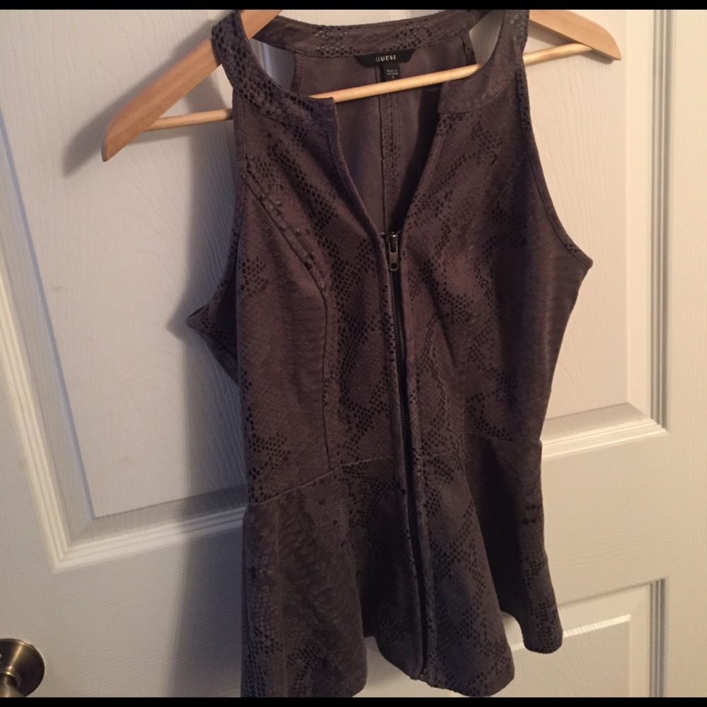 Faux Snakeskin Guess Peplum Top