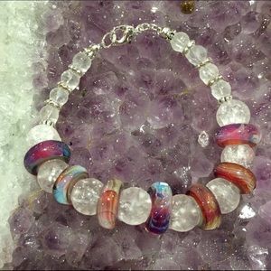 Glass. Agate. Sterling silver.