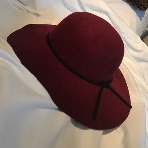 Maroon Brim Hat