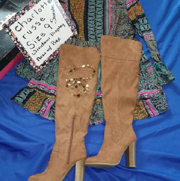 Charlotte Russe Shoes - Charlotte Russe Rust Suede Boots