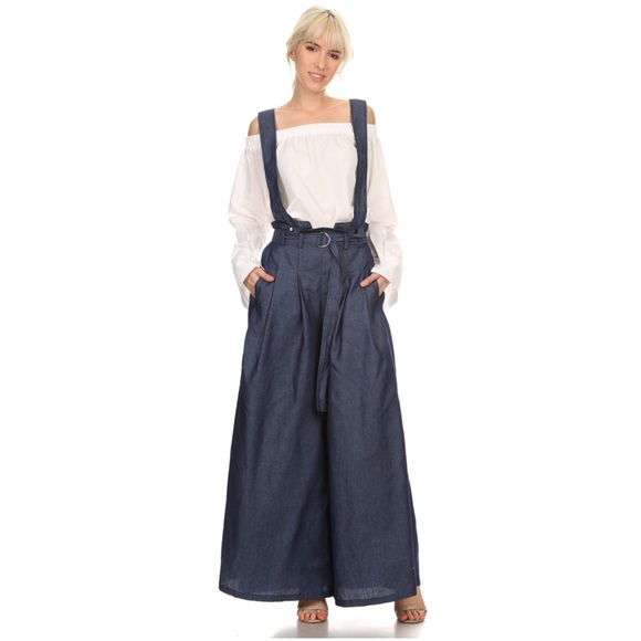 Wide Leg Denim Jumper - Picture 2 of 2