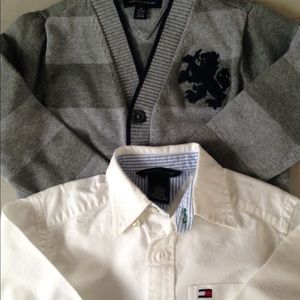 Tommy Hilfiger cardigan and shirt, XS 4 yr old boy