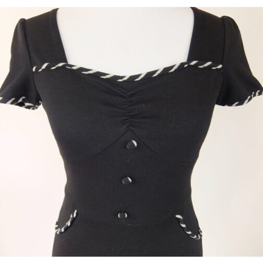 Black Wiggle Dress with Leopard Detail