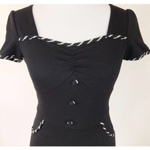 Black Wiggle Dress with Leopard Detail