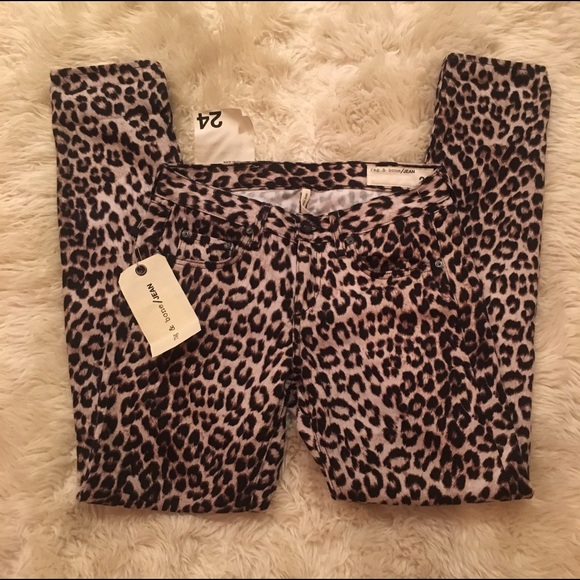 NWT rag & bone snow leopard boyfriend jean - Picture 3 of 5