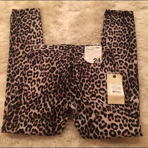 NWT rag & bone snow leopard boyfriend jean - Picture 4 of 5
