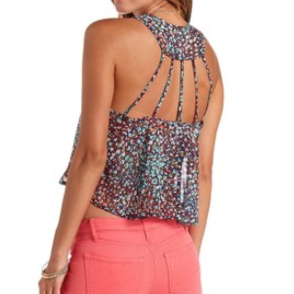 Floral Crop Tank - Picture 1 of 7