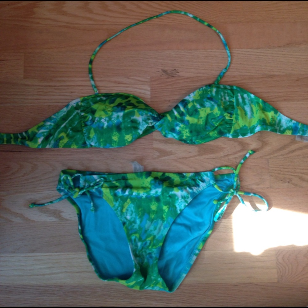 Victoria's Secret green/blue tie dye bikini