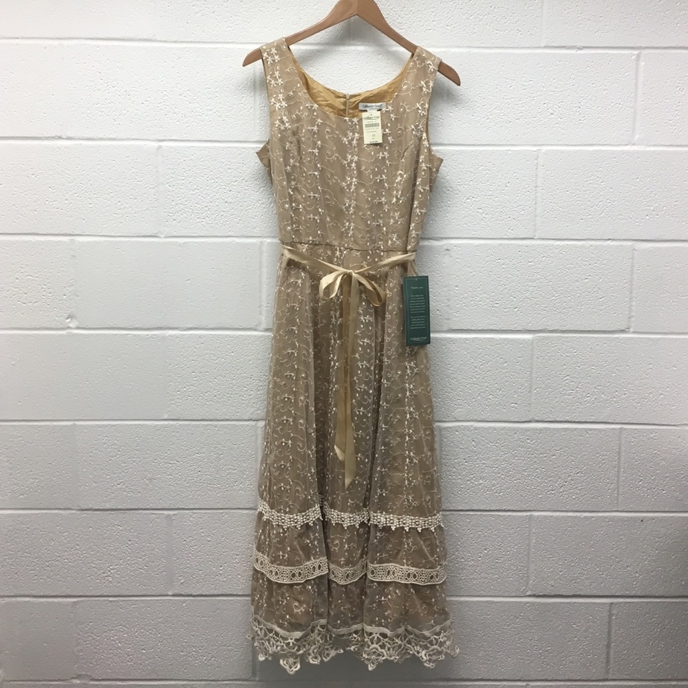 Tan Lace Dress