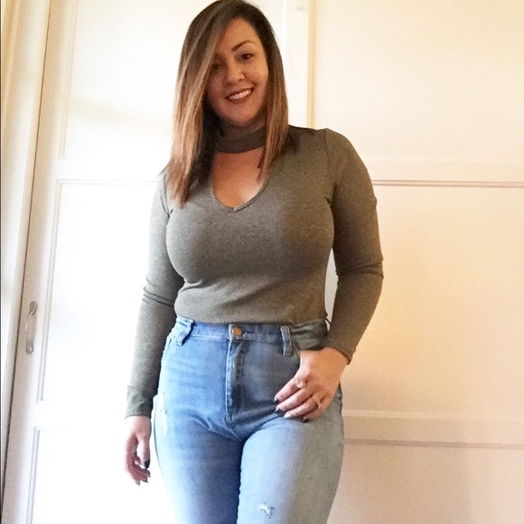 Tops - Emerald Choker Bodysuit