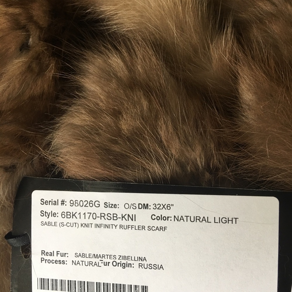 Infinity Sable Fur Scarf - Picture 3 of 3