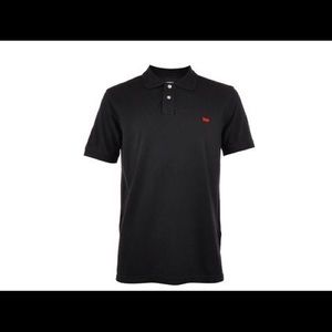 LEVI'S MENS BLACK PIQUE KNIT CLASSIC POLO SHIRT L