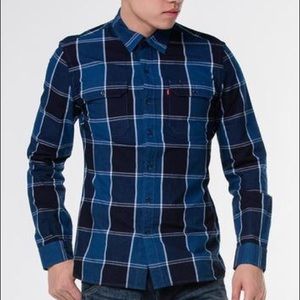 LEVI'S MENS BUFFALO PLAID JACKSON WORKER SHIRT S