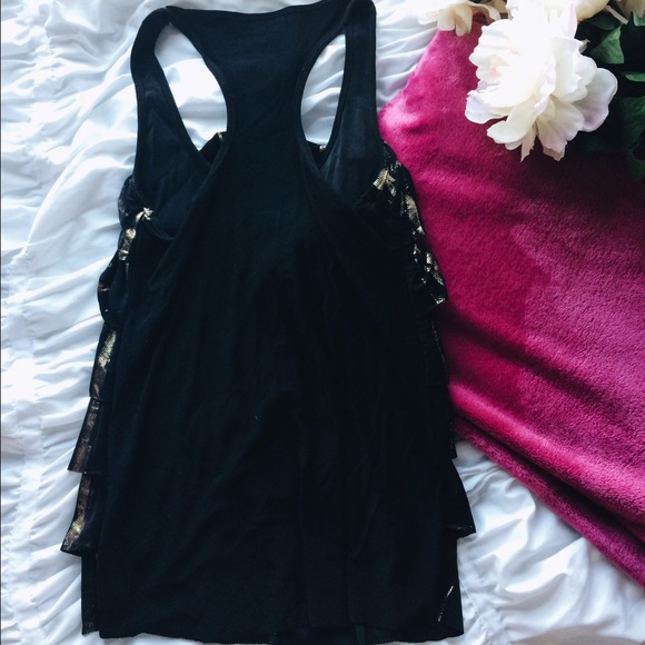 Gold tinted black party tank top - Picture 3 of 4