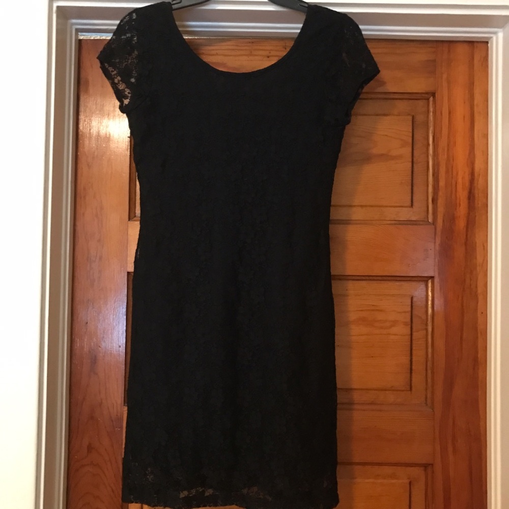Price drop! Medium black fitted lace mini dress