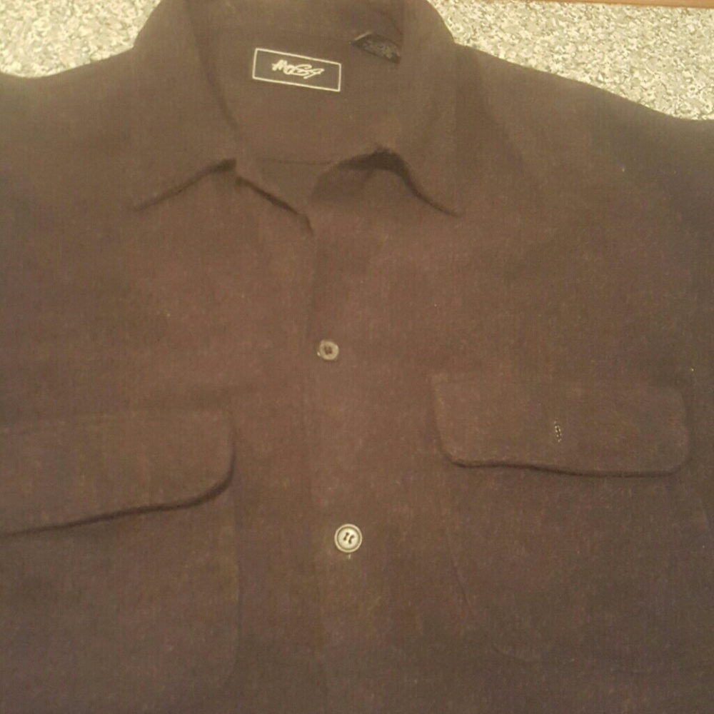 Dark brown  casual button  up sweater
