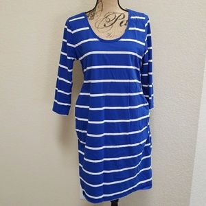 BumpStart Maternity dress royal blue and white