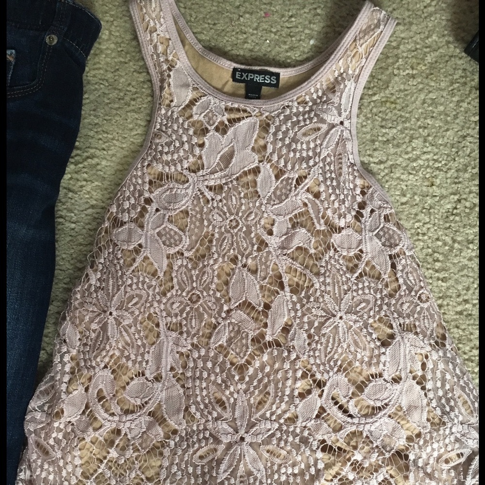 Blush Lace XS Razor Tank