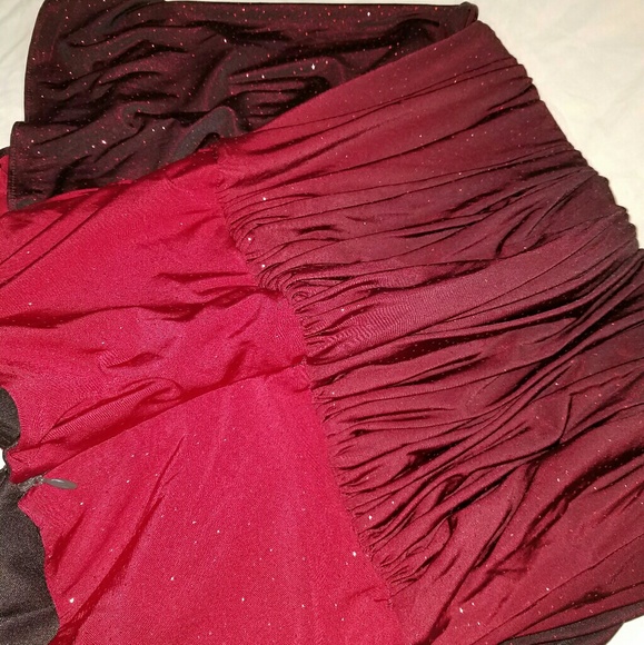 Red and black sparkling prom formal dress euc S - Picture 5 of 8