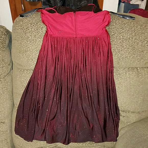 Red and black sparkling prom formal dress euc S - Picture 7 of 8