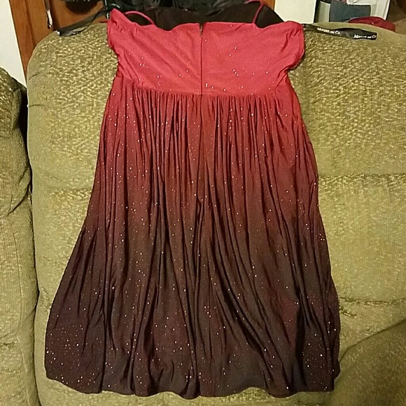 Red and black sparkling prom formal dress euc S - Picture 8 of 8