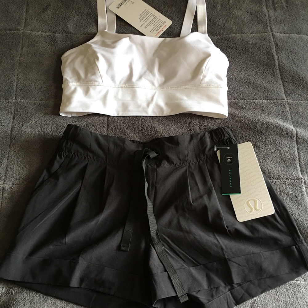 Lululemon shorts and sports bra