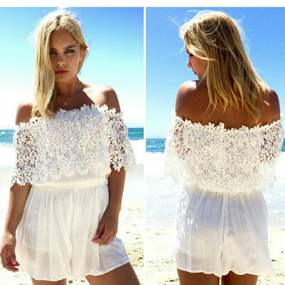 Beautiful white romper NWT