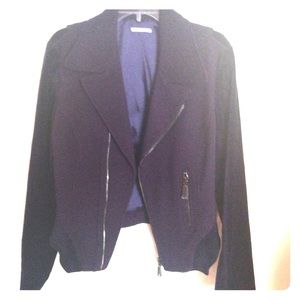 T Tahari PURPLE brocade/velvet blazer, size L