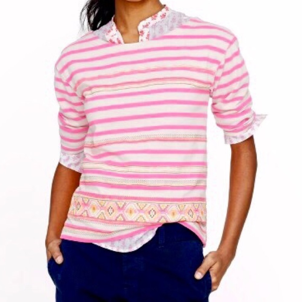 SOLD!! J. Crew Stitchwork Stripe Top