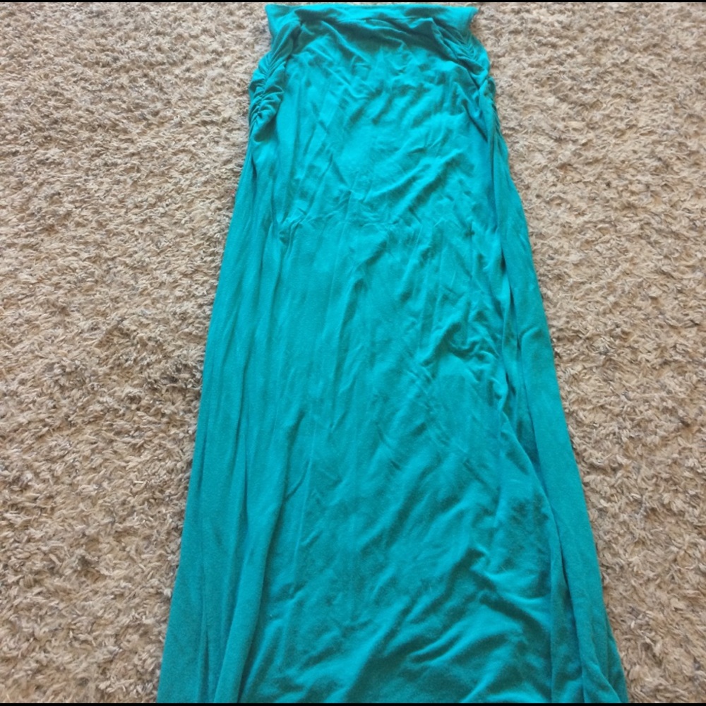 Long teal skirt