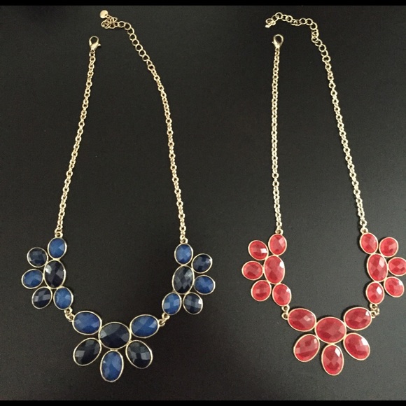 Jewelry - Red and blue statement necklaces