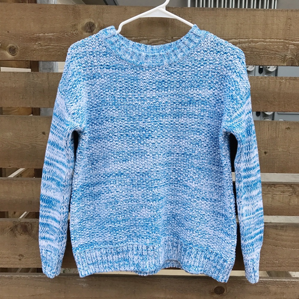 Gap Marble Crew Blue Cotton Sweater Size XS