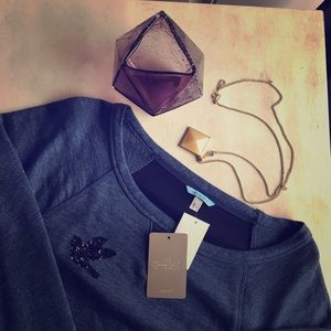 Anthropologie Leifnotes sequin bird sweatshirt