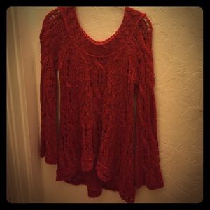 Red Free People sweater sz xs