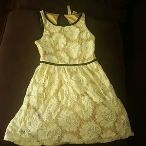White lace dress with keyhole back