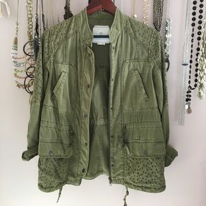 Green anorak jacket