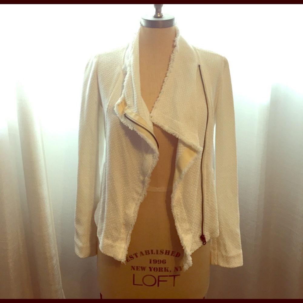VINCE Frayed Edge Scuba Cotton - Blend Jacket