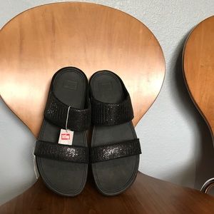 NWT Fitflop Lulu Superglitz Slide Sandals sz US11