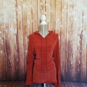 Chenille Hooded Pullover Sweater