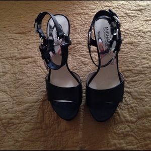 5inch Black leather Michael Kors Heels