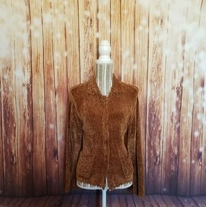 Chenille Button-Up Sweater w/Pockets