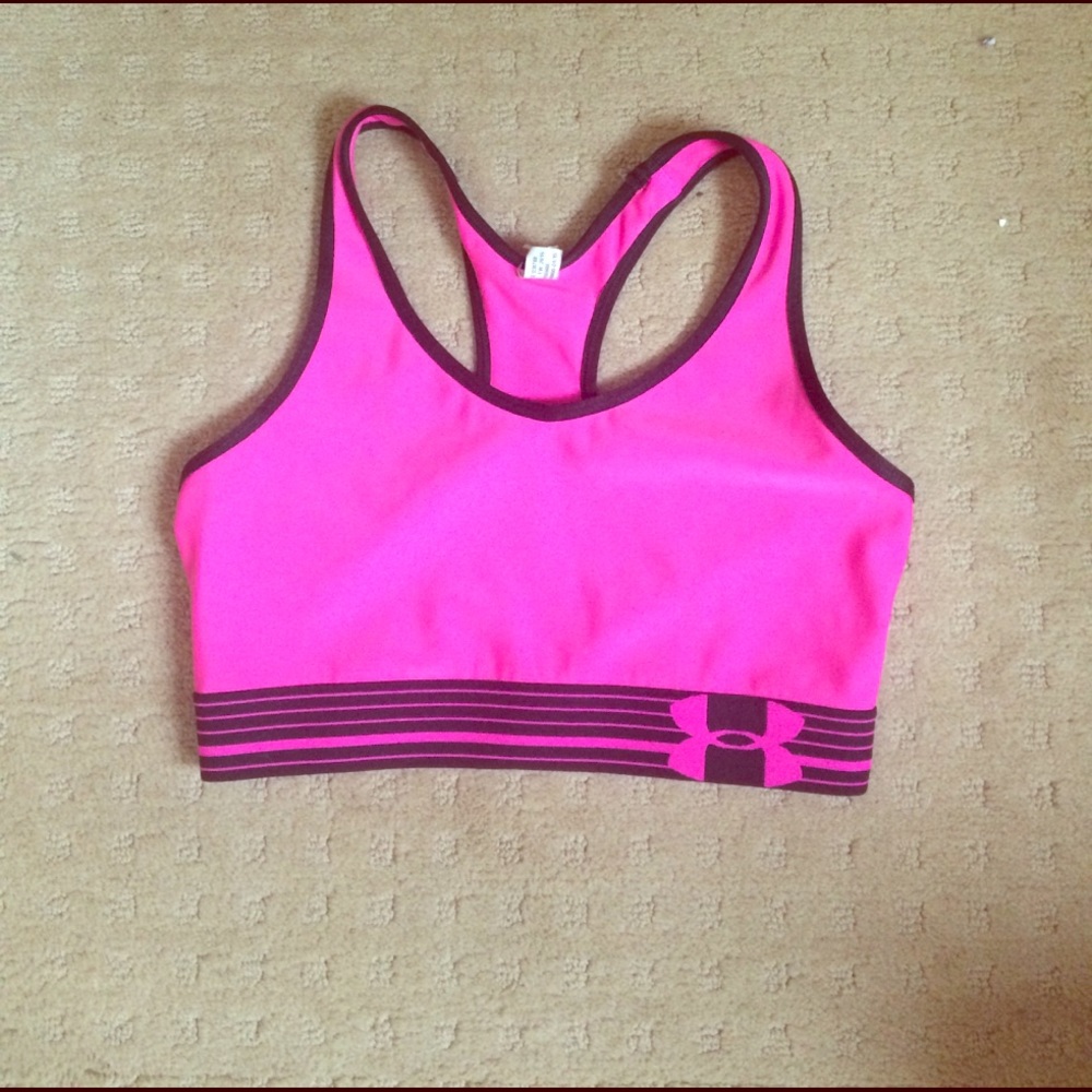 Pink and black new under armour sports bra