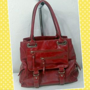 ALDO Tote Handbag Leather Red