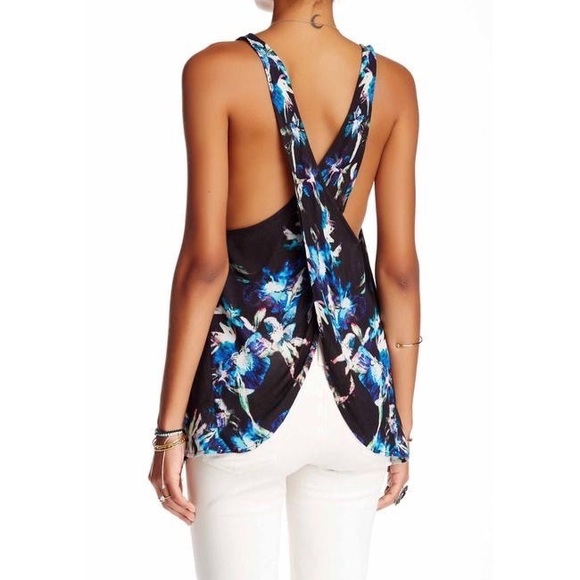 Free People Tops - Surplice Back Floral Printed Tank Top