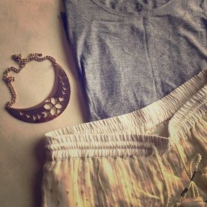 Anthropologie Try B metallic skirt