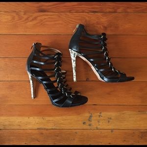 Sexy! Coach leather and snake heels Eur 38/US 8