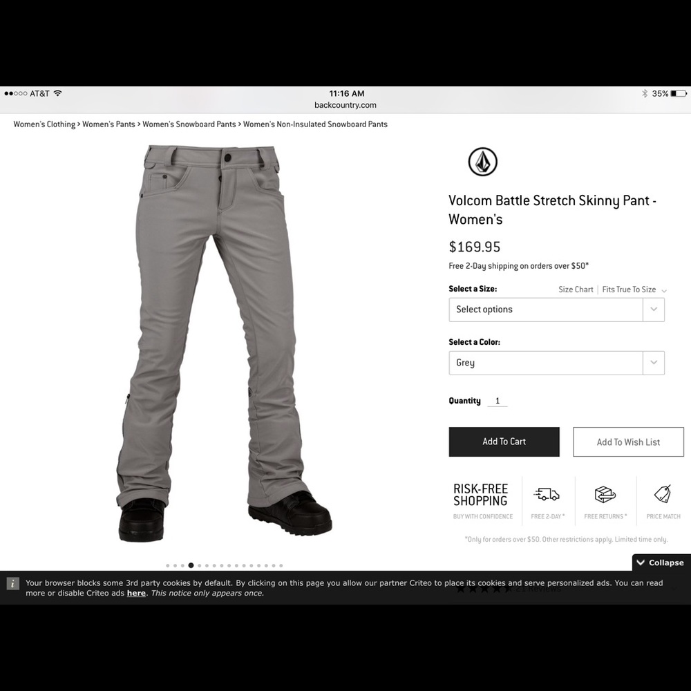 Volcom snowboard pants