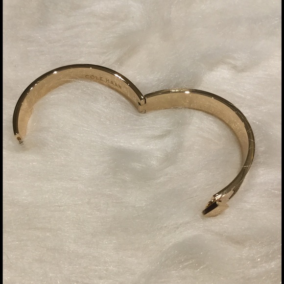 NWT Cole Haan 12K Gold Leather Bangle - Picture 4 of 4